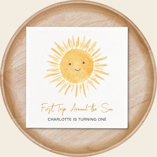 Servilleta De Papel First Trip Around The Sun Girl 1st Birthday Party (Subido por el creador)