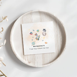 Servilleta De Papel First Trip Around the Sun space animals Birthday 