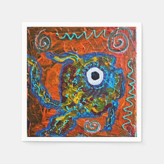 Servilleta De Papel Fish Cocktail Napkin (Anverso)