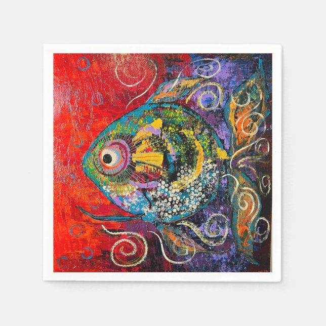 Servilleta De Papel Fish Cocktail Napkins (Anverso)