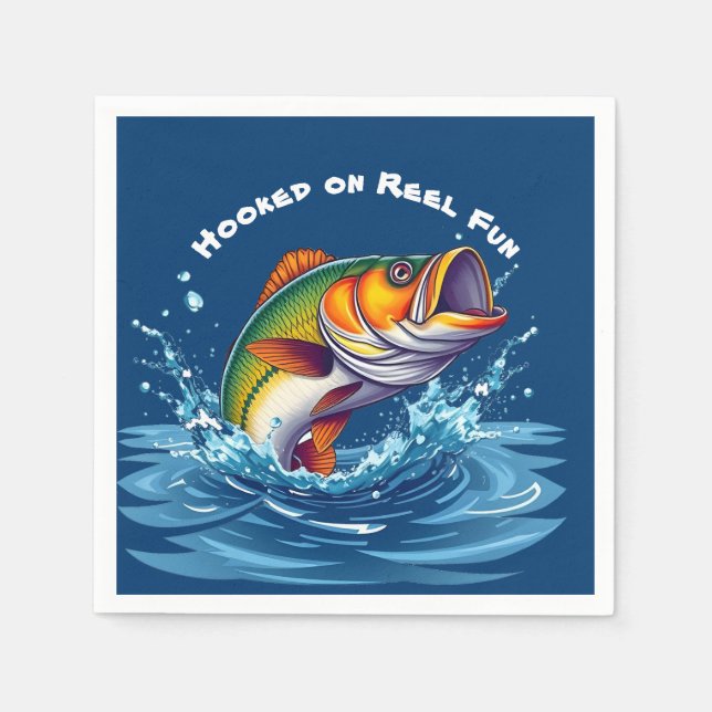 Servilleta De Papel Fish-Hooked on Reel Fun (Anverso)