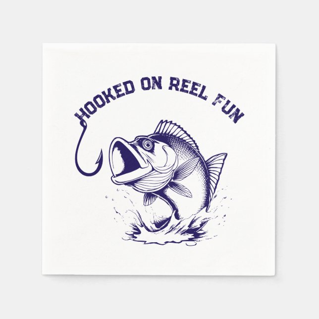 Servilleta De Papel Fish-Hooked on Reel Fun (Anverso)