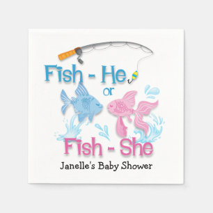 Servilleta De Papel Fishing Baby Revelar Baby Shower