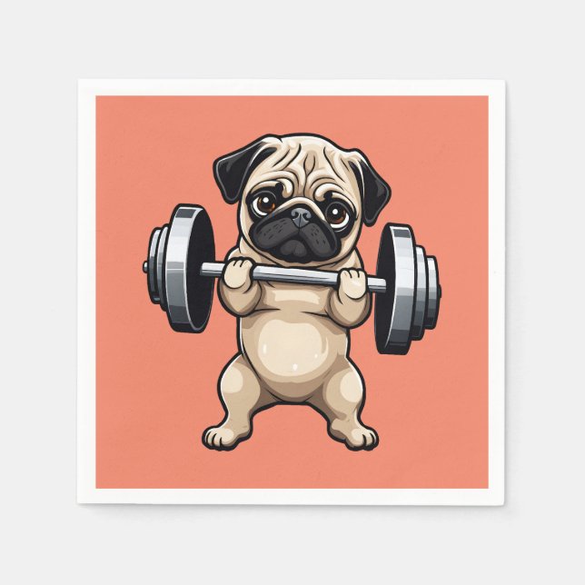 Servilleta De Papel Fitness Pug (Anverso)