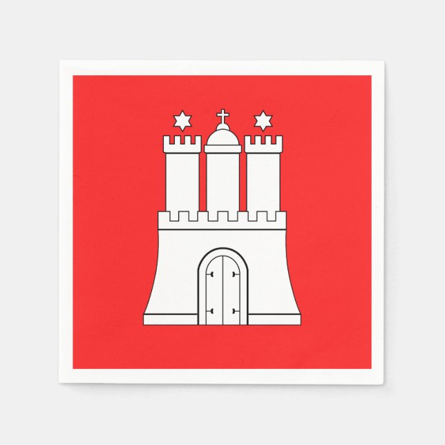 Servilleta De Papel Flag of Hamburg Paper Napkins (Anverso)