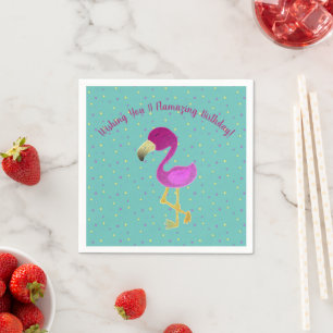Servilleta De Papel Flamazing Cumpleaños Flamingo