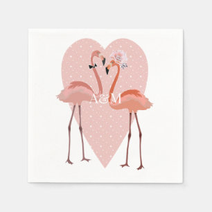 Servilleta De Papel Flamenco rosa corazón elegante amor