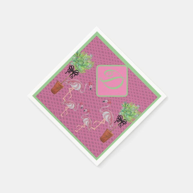 Servilleta De Papel Flamenco Rosa Flamenco Terra Cotta   (Borde)