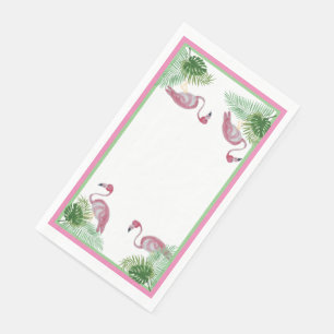 Servilleta De Papel Flamenco rosa Flamingos Monstera Palma 
