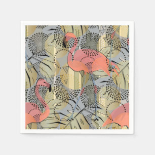 Servilleta De Papel Flamencos en un fondo abstracto.