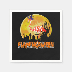 Servilleta De Papel Flamencos   Flamingoween Funny Witch Halloween