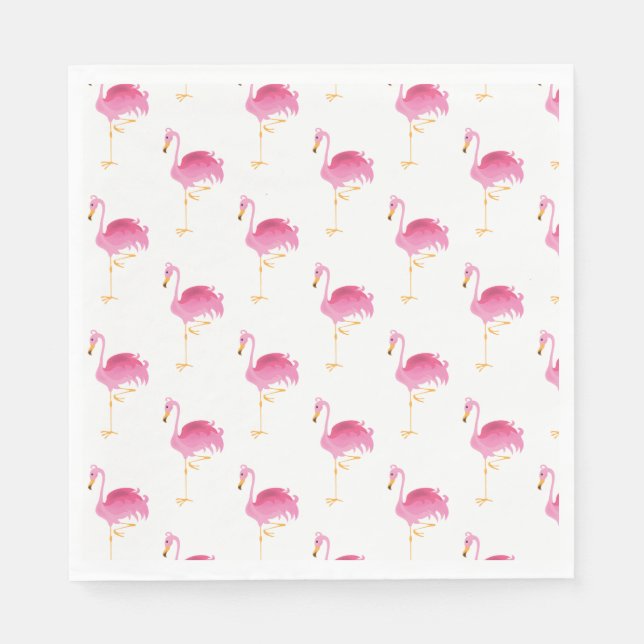 Servilleta De Papel Flamencos rosados con servilletas de papel (Anverso)