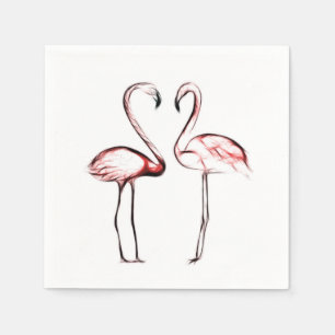 Servilleta De Papel Flamencos Rosados Melocotón Chic de Moda Piscina T