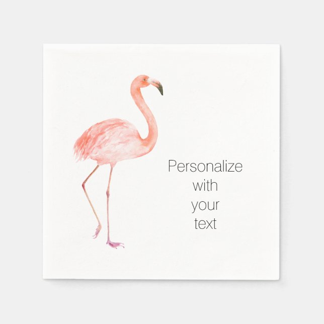 Servilleta De Papel Flamencos rosados personalizados (Anverso)