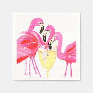 Servilleta De Papel Flamencos y burbujas
