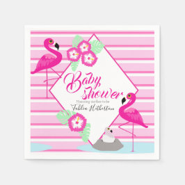 Servilleta De Papel Flamingle flamingo baby ducha imagen rosa