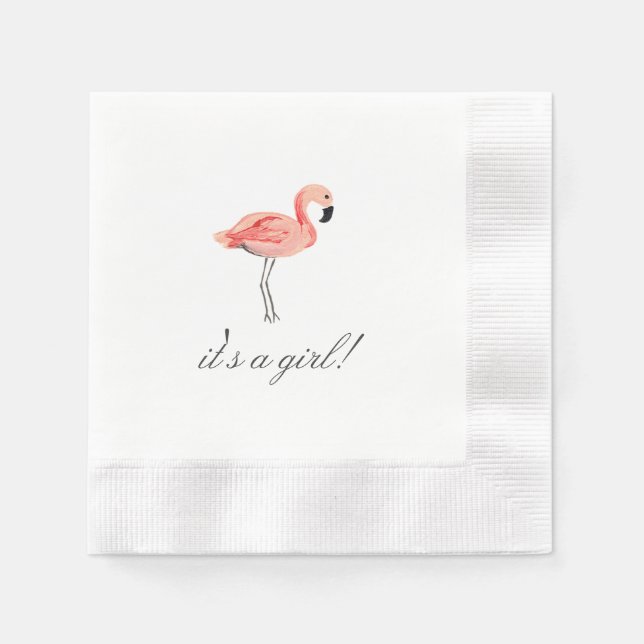Servilleta De Papel Flamingo Baby Shower (Anverso)