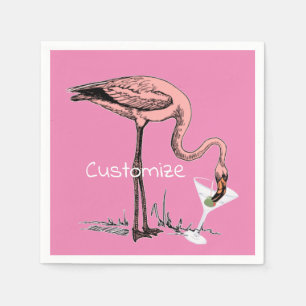 Servilleta De Papel Flamingo Beber Martini Thunder_Cove