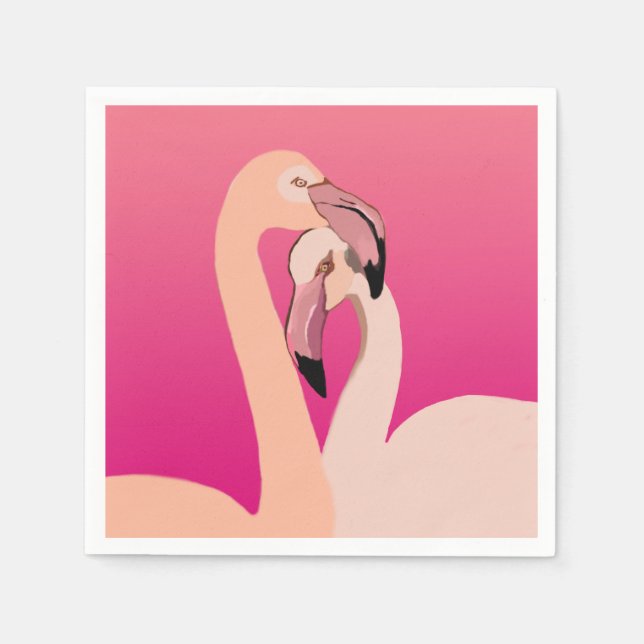 Servilleta De Papel Flamingo Birds Cocktail Paper Napkins (Anverso)