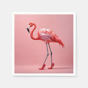 Servilleta De Papel Flamingo Con Tos Rojos Altos