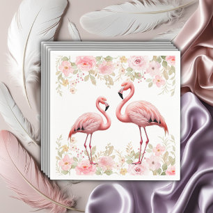 Servilleta De Papel Flamingo Flamingo Elegante Floral Rosa