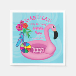 Servilleta De Papel Flamingo Floral Rosa 12º Fiesta de la piscina de c
