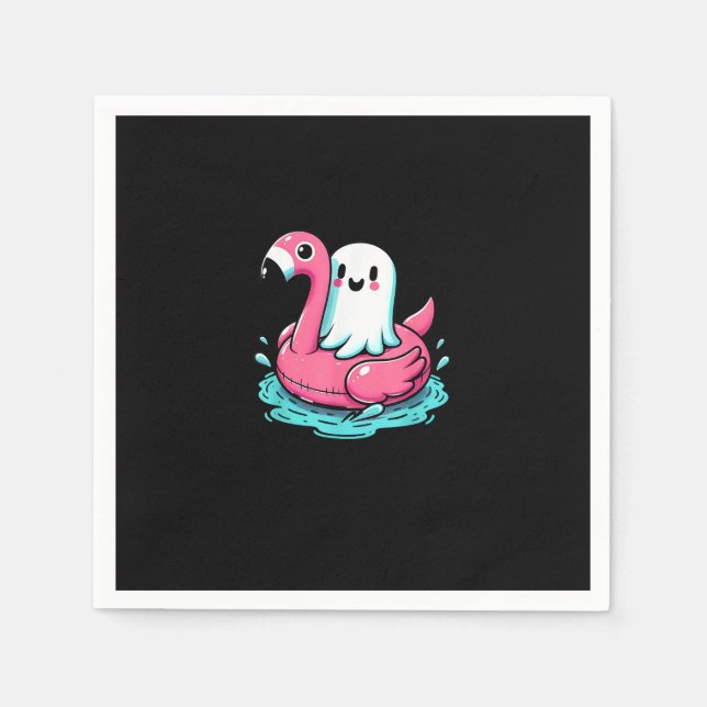 Servilleta De Papel Flamingo Funny Spooky Summer Summerween (Anverso)