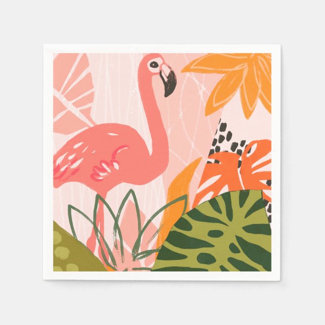 Servilleta De Papel Flamingo II de la Jungla de UA (Anverso)