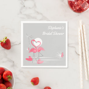 Servilleta De Papel Flamingo Love Bridal Shower pañales de papel