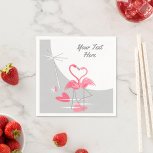 Servilleta De Papel Flamingo Love Large Moon Text