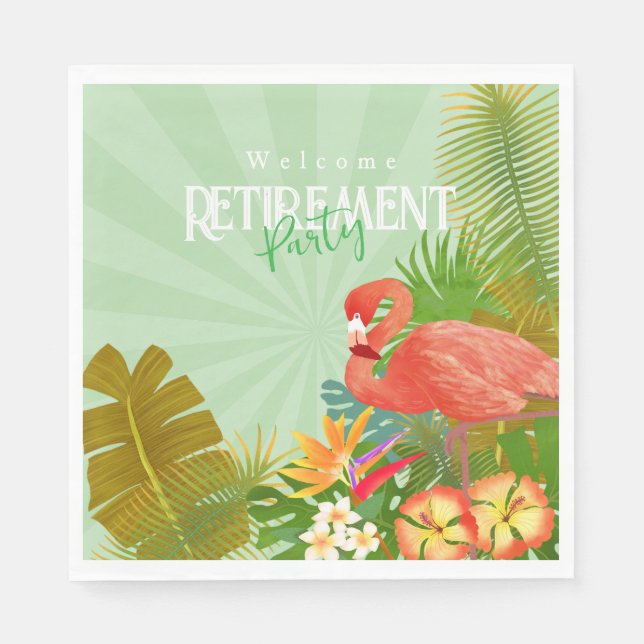 Servilleta De Papel Flamingo Retirement Green (Anverso)