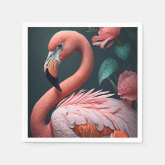 Servilleta De Papel Flamingo rosa.