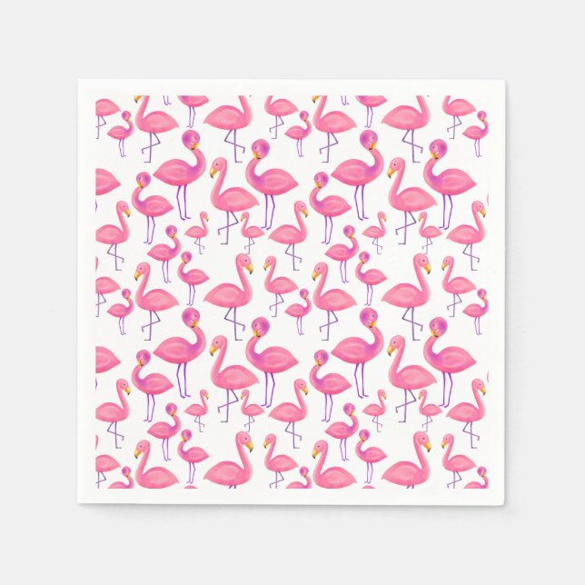 Servilleta De Papel Flamingo rosa Baby Shower moderno (Anverso)