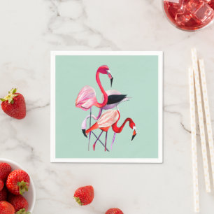 Servilleta De Papel flamingo rosa bonito en azul