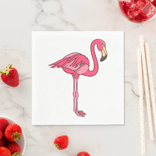 Servilleta De Papel Flamingo Rosa Con Piernas Largas