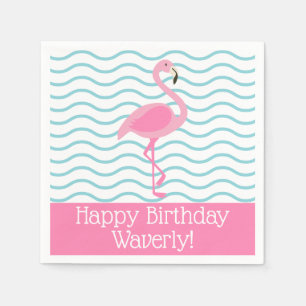 Servilleta De Papel Flamingo rosa Fiesta personalizado