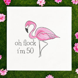 Servilleta De Papel Flamingo rosa Oh Flock Tengo 50 años