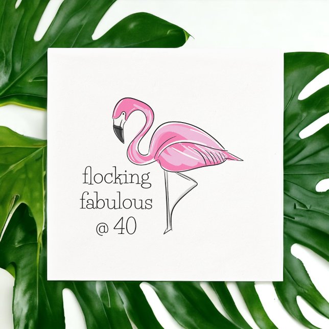 Servilleta De Papel Flamingo rosado en bandadas fabulosas en los cuare (Subido por el creador)