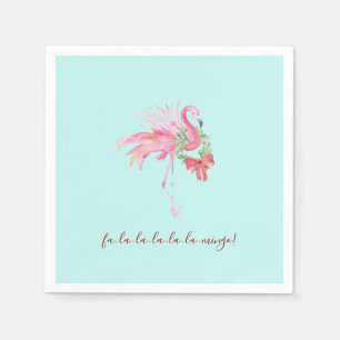 Servilleta De Papel Flamingo Rosado Tropical Xmas Cocktail Napkins