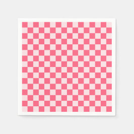 Servilleta De Papel Flamingo sorbet checkerboard pattern