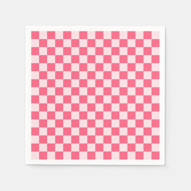 Servilleta De Papel Flamingo sorbet checkerboard pattern (Anverso)