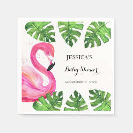 Servilleta De Papel Flamingo Tropical deja Fiesta de Baby Shower