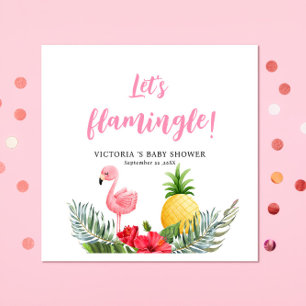 Servilleta De Papel Flamingo Tropical es un Baby Shower Chica