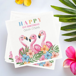 Servilleta De Papel Flamingo Tropical Summer Kids First First Birthday