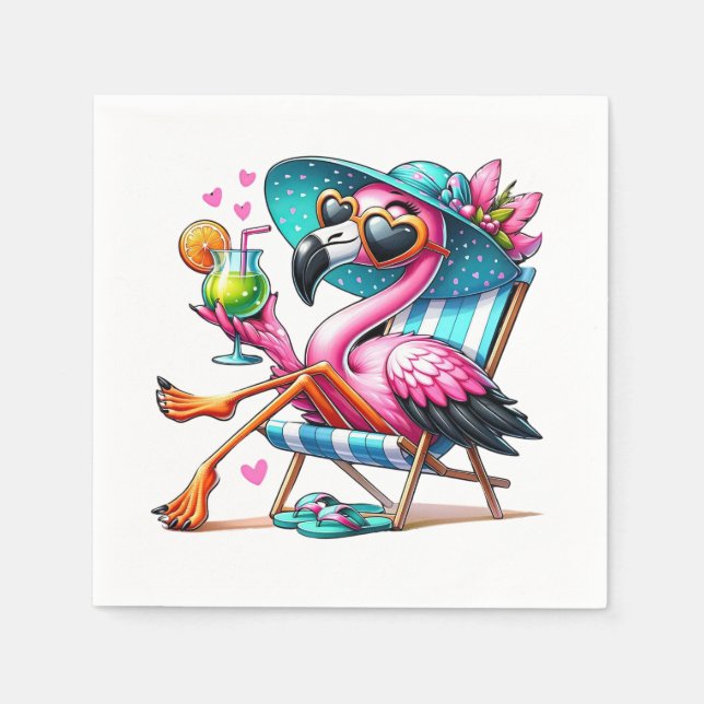 Servilleta De Papel Flamingo verano fresco (Anverso)