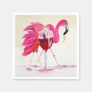 Servilleta De Papel Flamingos En Vino
