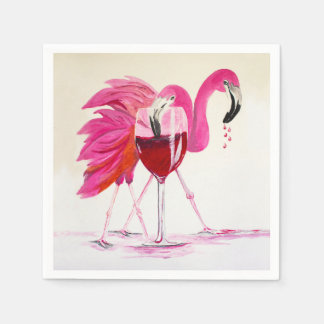 Servilleta De Papel Flamingos En Vino