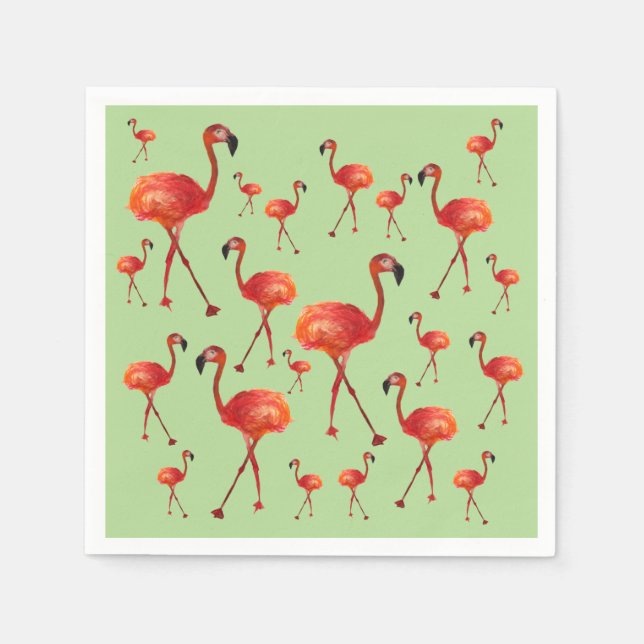 Servilleta De Papel Flamingos Papel Napkins (Anverso)