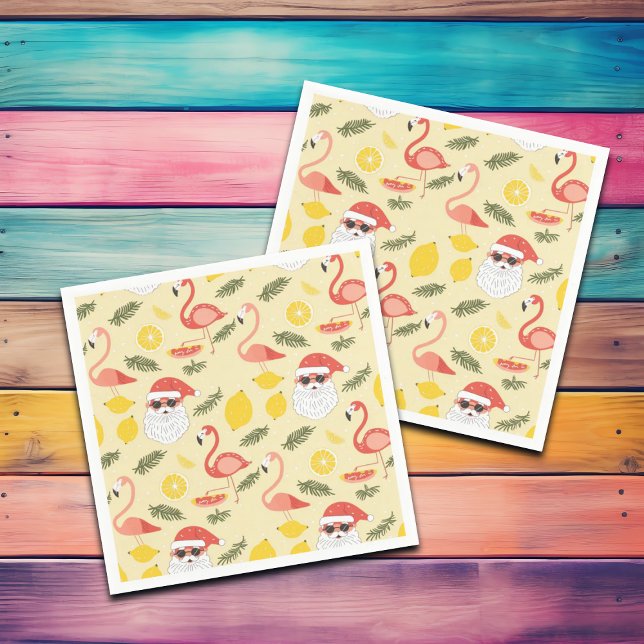 Servilleta De Papel Flamingos y Navidades de Santa en julio Fiesta (Subido por el creador)