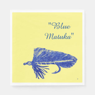 Servilleta De Papel Flámula azul de Matuka, pesca con mosca, mosca qu